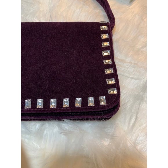 Victoria Secret Women’s Shoulder Velvet Bag Purple - Picture 3 of 6